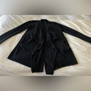 Barefoot Dreams Bamboo Chic Lite Black Waterfall Cardigan Sweater Size S/M